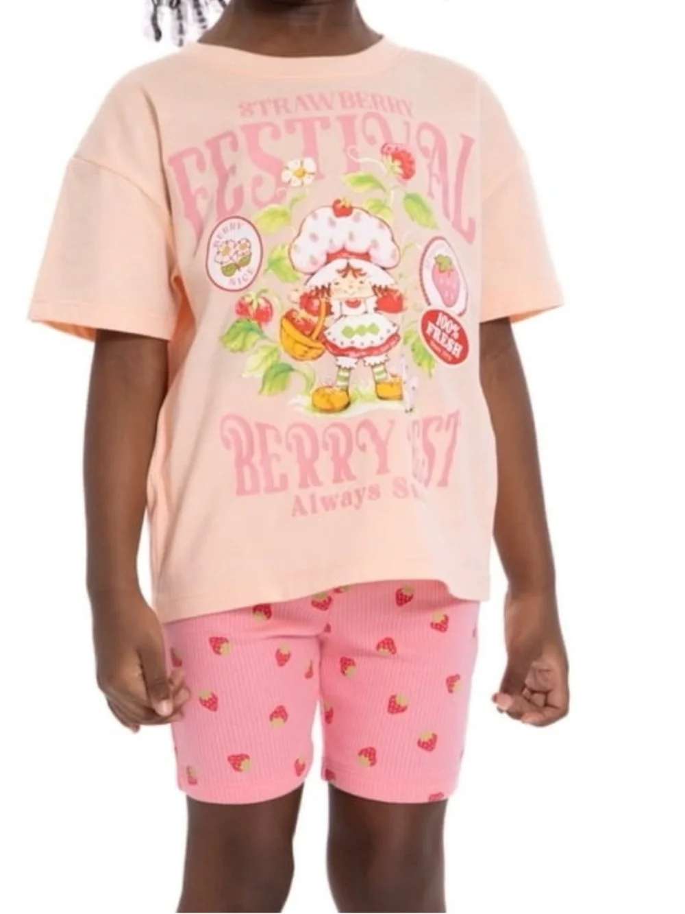 Strawberry Shortcake Toddler Girls Graphic Tee and Bike Shorts Set, 2-Piece,2T
